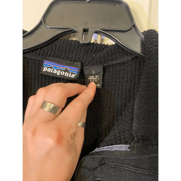 Patagonia Women's Black Long Sleeve 14 Zip Henley Sweatshirt Size L - Picture 2 of 6